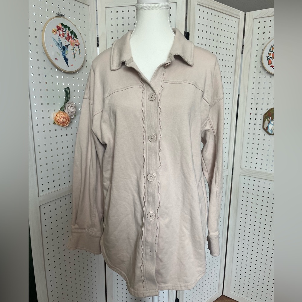 JoyLab Soft Beige Ribbed Knitwear. Size XSmall (oversized)